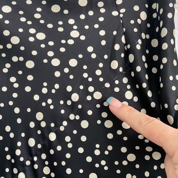 Nasty Gal MIDI Skirt Black With White Polka Dots Size 2 - Picture 4 of 8